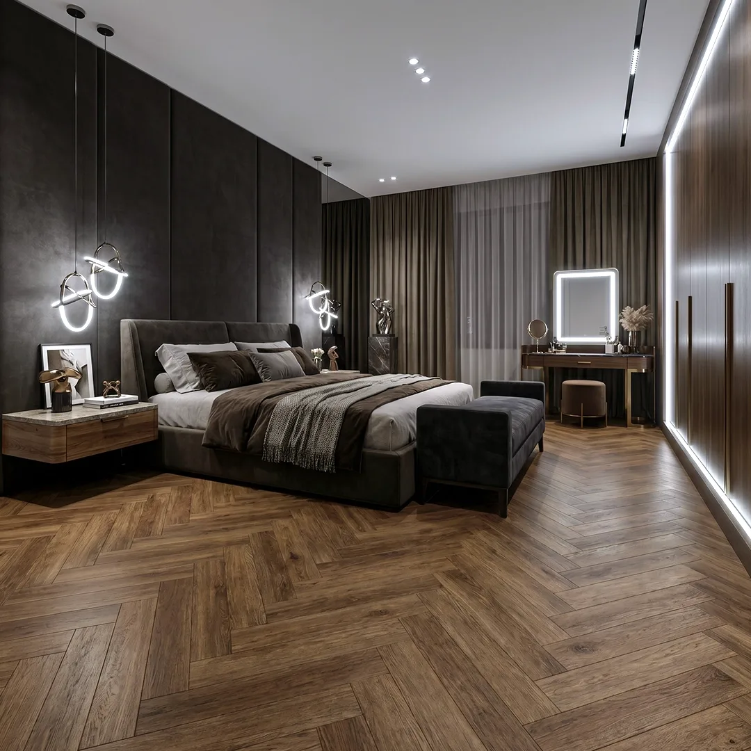 Polar SPC Herringbone - classic oak